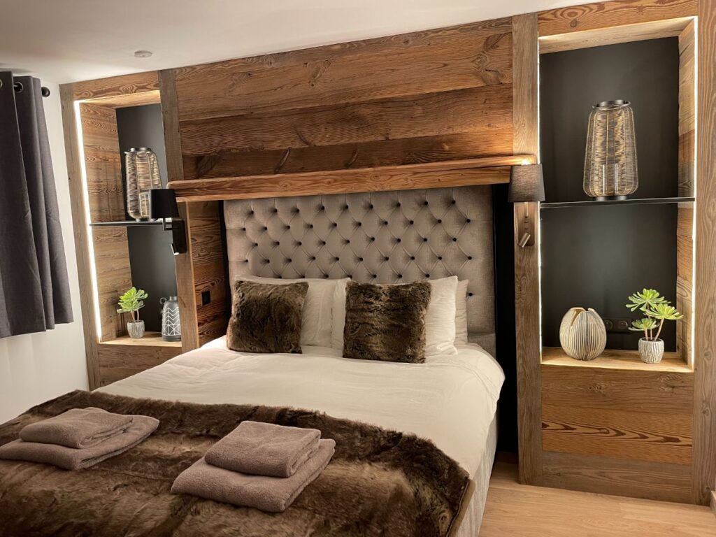 La Chaumine Bedroom 1 Bedroom 1 at La Chaumine with king bed and ensuite bathroom