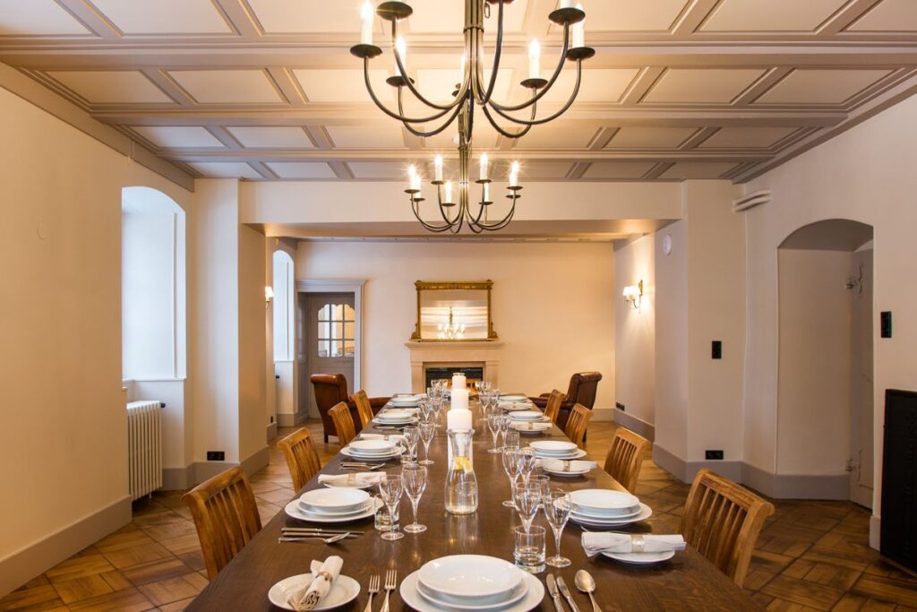 The Grand dining room at Le Manoir Grand dining in the Manoir