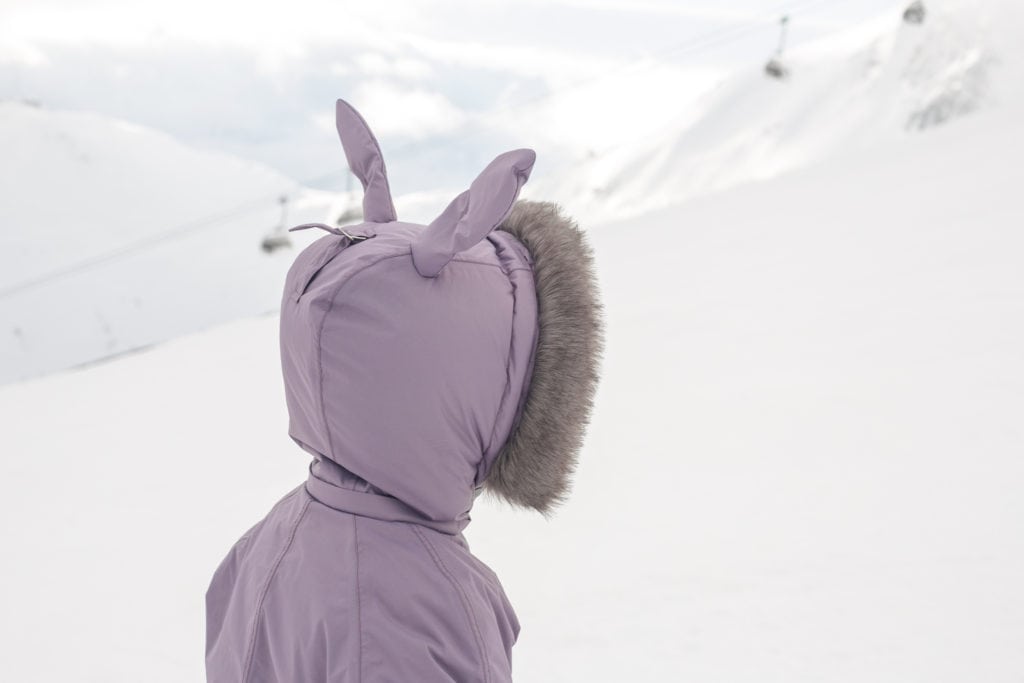 Hop DinoSki suit in the snow