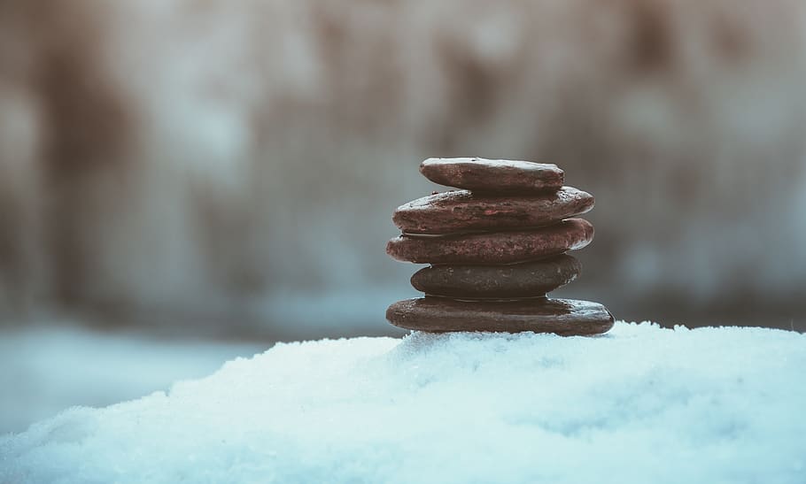 Cairn in the snow