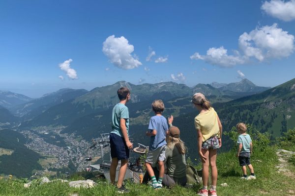 Looking down on Morzine and Lac Leman from the summit of Nyon Morzine