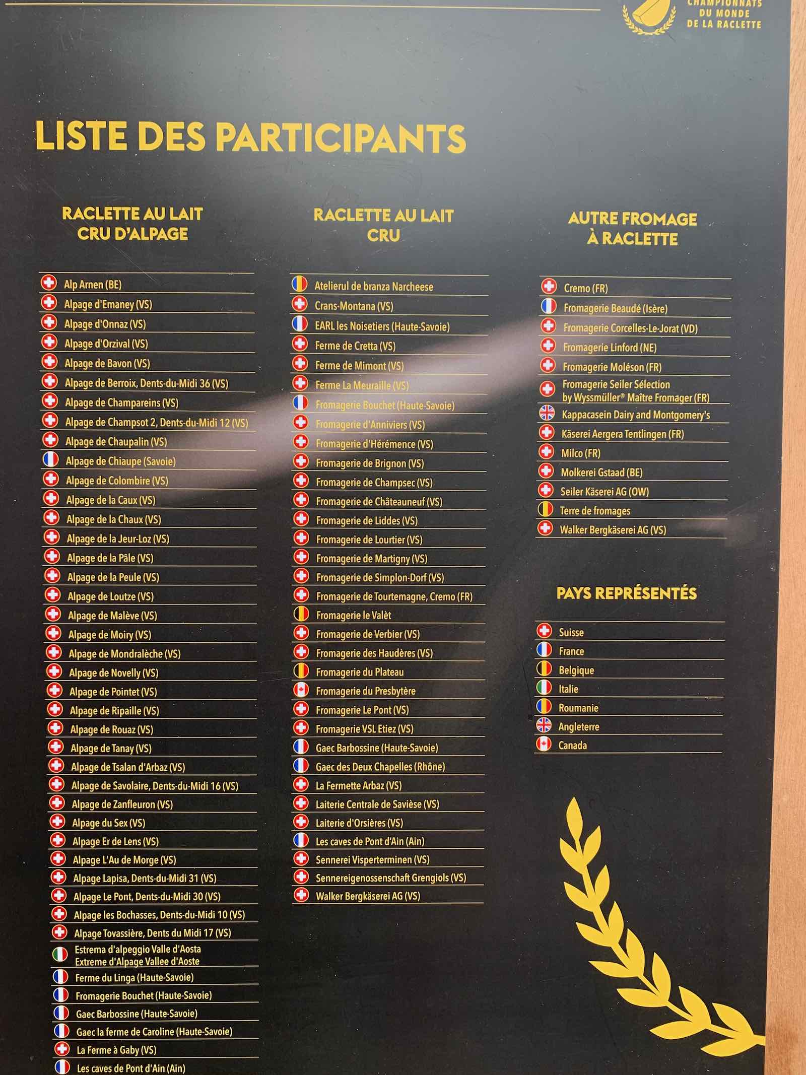 world raclette championships entrants!